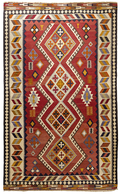 Red Qashgay Kilim